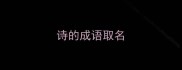 诗的成语取名
