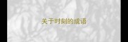 关于时刻的成语