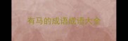 有马的成语成语大全