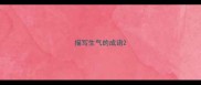 描写生气的成语
