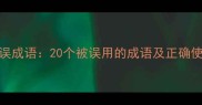 常见错误成语20个被误用的成语及正确使用指南