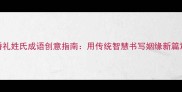 婚礼姓氏成语创意指南用传统智慧书写姻缘新篇章