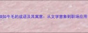 细如牛毛的成语及其寓意从文学意象到职场应用
