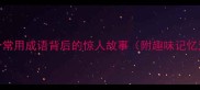 100个常用成语背后的惊人故事附趣味记忆法