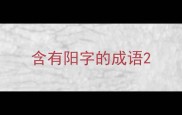 含有阳字的成语