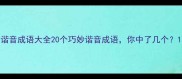 谐音成语大全20个巧妙谐音成语你中了几个
