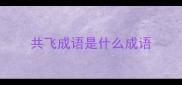 共飞成语是什么成语