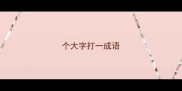 个大字打一成语