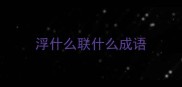 浮什么联什么成语