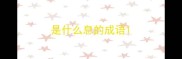 是什么息的成语