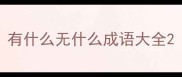 有什么无什么成语大全