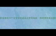 职场瑰宝20个含宝字的成语及使用指南附高情商表达模板