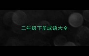三年级下册成语大全