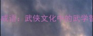 剑客必学的四字成语武侠文化中的武学智慧与江湖哲学