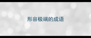 形容极端的成语