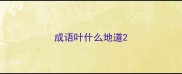 成语叶什么地道